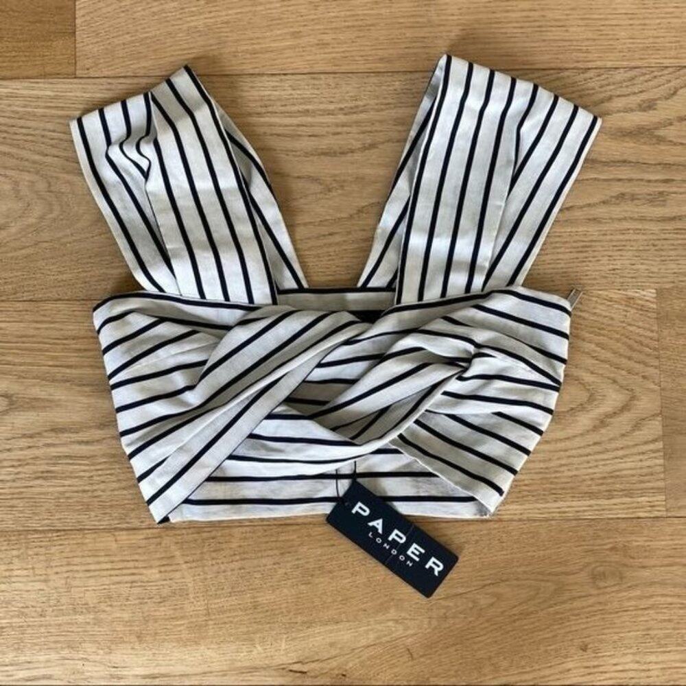 Revolve - Paper London Twist Top in Black & Cream